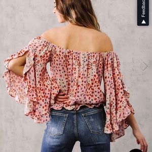 XS Pink Floral Blouse (never before worn)